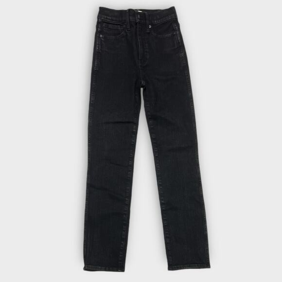 Madewell Stovepipe Jeans in Black Rinse Wash Size 24 - Picture 2 of 7